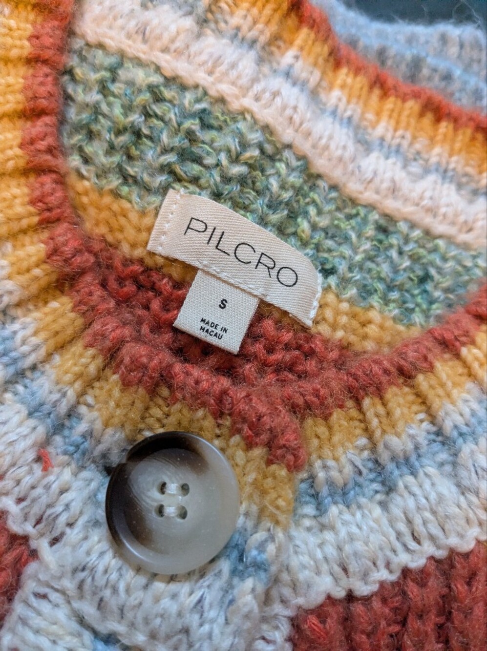 Anthropologie Pilcro Multicolor Striped Ribbed Knit Cardigan Small NWoT - Picture 6 of 8